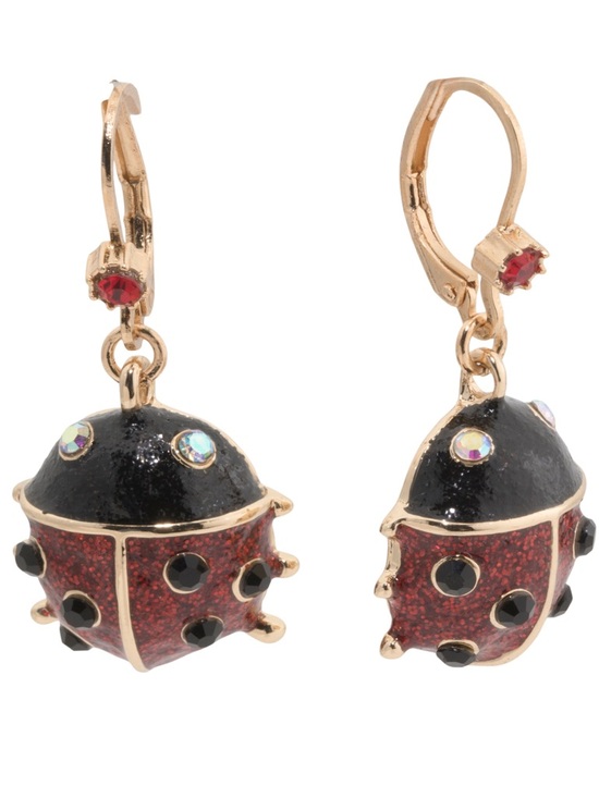 Betsey Johnson Jewelry - BETSEY JOHNSON Ladybug Leverback Earrings